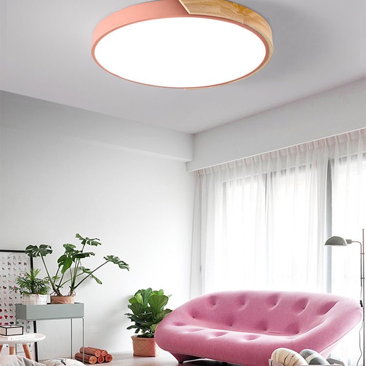 Lámpara de techo empotrada de acrílico, iluminación redonda de montaje empotrado de estilo moderno con 1 luz
