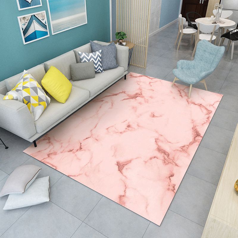 Modern Abstract Pattern Area Rug Washable Living Room Carpet Polyester Rug with Non-Slip Backing