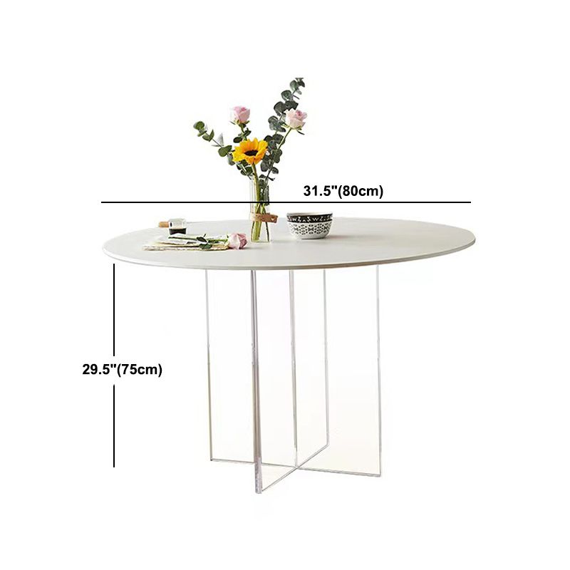 Contemporary White Stone Table Round Dining Table for Kitchen