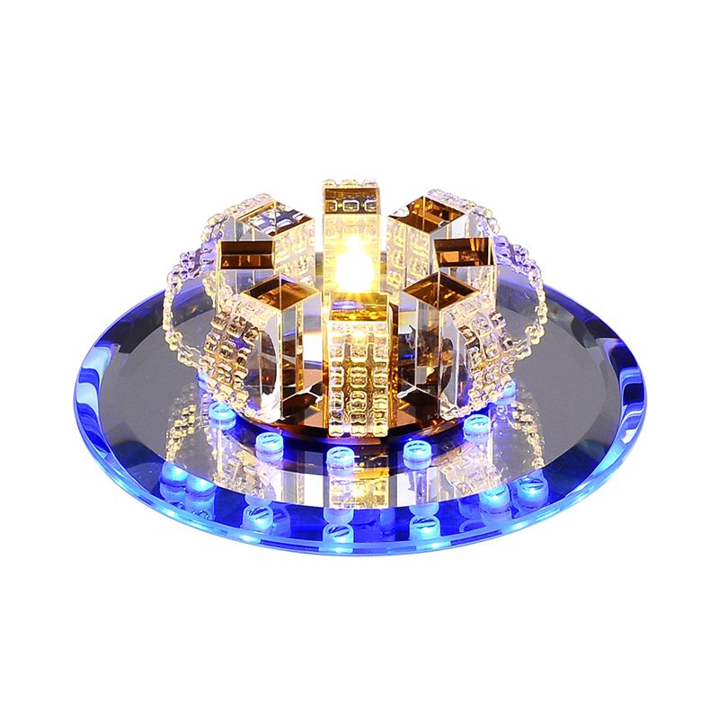 Flower-Like LED Flush Mount Modern Crystal Clear Flushmount Ceiling Light for Hallway
