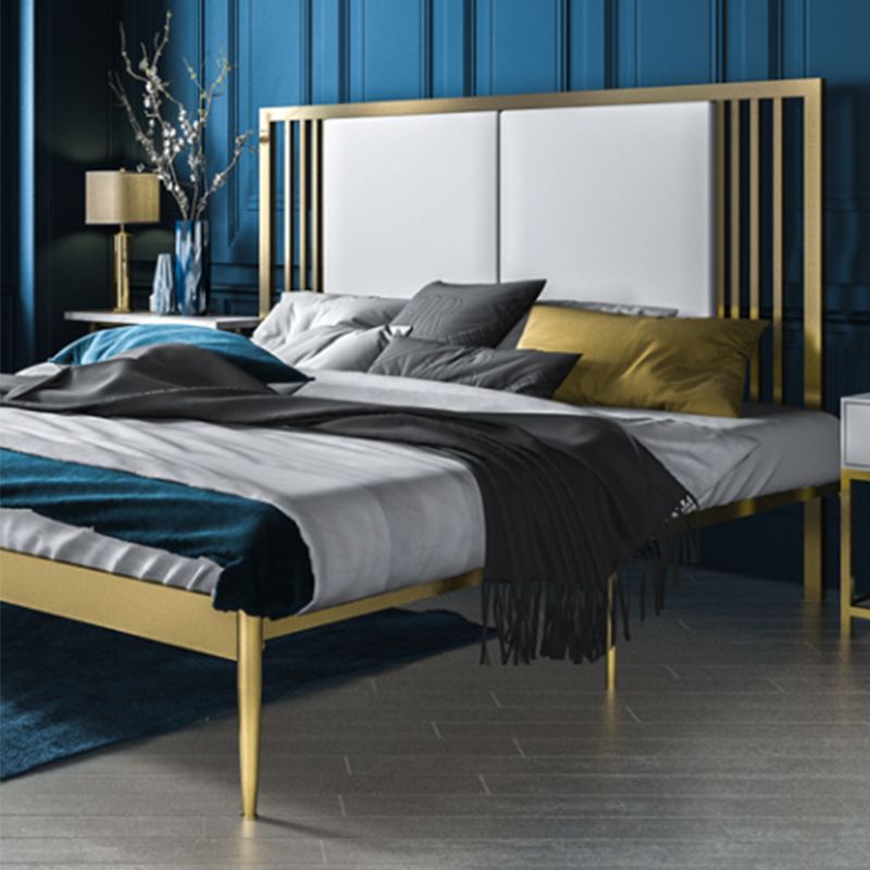 Metal Bed Frame Set Modern 79" L Wire-Grid Open-Frame Bed with Headboard