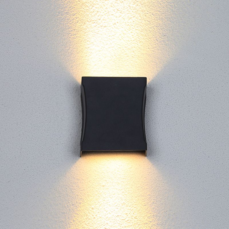 Luz de pared de pared de aluminio al aire libre moderna LED de pared de 2 luces LED de 2 luces