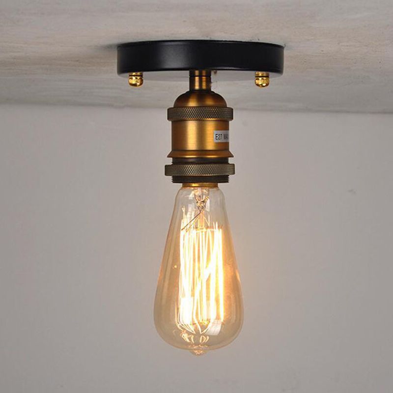1-Light Retro Industrial Glass Ceiling Lights Hallway Dining Room Bedroom Lights with Aluminum Base