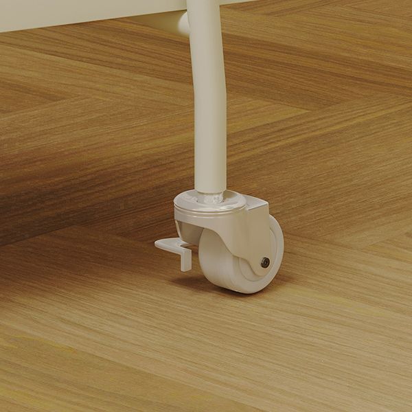 Rectangular Metal End Table with Casters Glam 22.8" Tall Side Table with Shelf