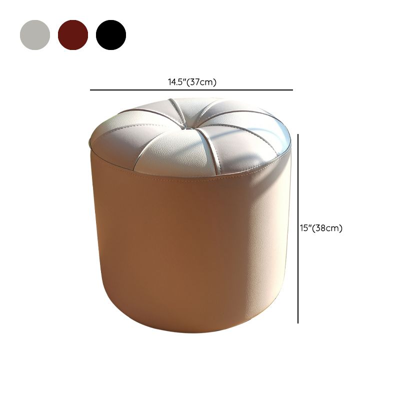 Dark Brown Round Pouf Stain Resistant Color Piece Pouf for Living Room