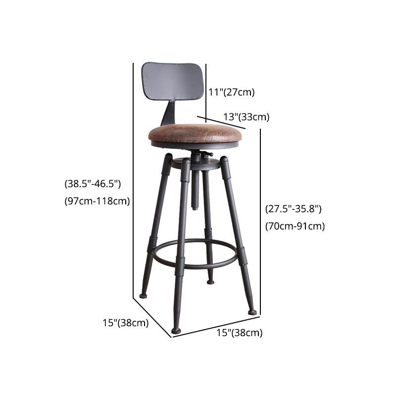 Adjustable Swivel Height Stool Industrial Round Seat Counter Bar Stool,1 Piece