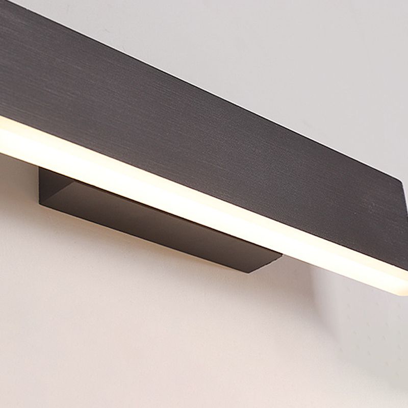 Metal Rotatable Rectangular Sconce Lighting Contemporary LED Coffee/White Wall Lamp for Bedside, Warm/White Light