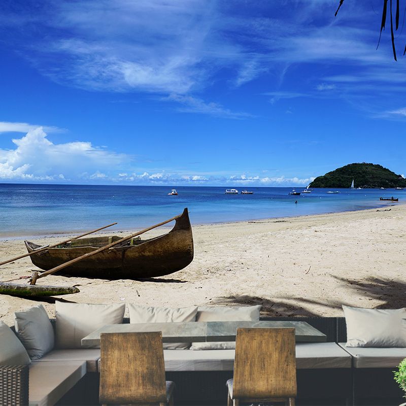 Beautiful Sandy Beach Mural Wallpaper Scenery Decorating for Gust Room, Waterproof