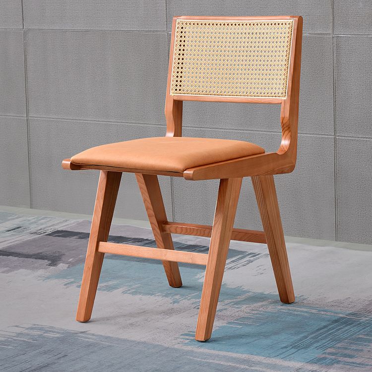 Traditional Style Dining Chair Solid Wood Cane Back Chair for Home