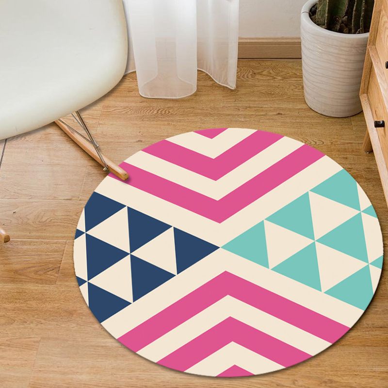 Modern Home Decor Rug Multi-Color Geometric Area Carpet Polypropylene Easy Care Machine Washable Rug
