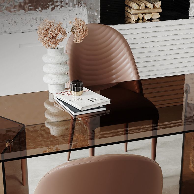 Glass Contemporary Free Form Dining Table Glass Table for Dining Room and Kitchen