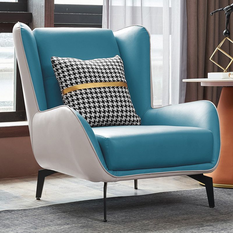 Faux Leather Wingback Chair 30.31" L x 37.79" W x 34.64" H Arms Chair for Living Room