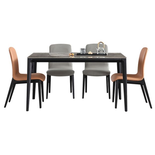 Rechthoek 4 poten industriële tafel grijze tonus vaste tafel van gesinterde steen