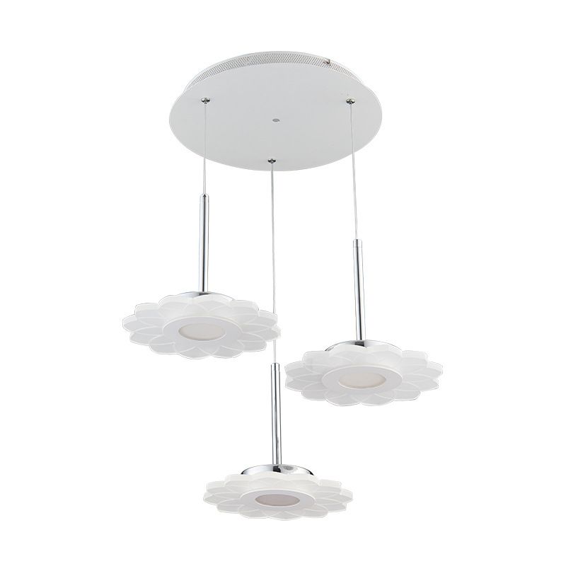 Simplicité LED Pendante luminaire de drop lampe à chute géométrique avec ombre acrylique