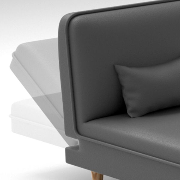 Scandinavian Armless Accent Chair 3-Position Reclining Chaise Lounge Couch