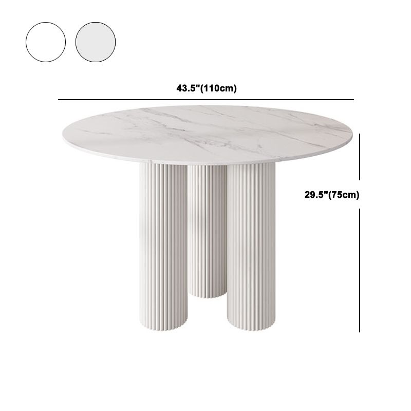 Modern 1/5 Pieces Dining Set Round Stone Dining Table for Dining Room Kitchen