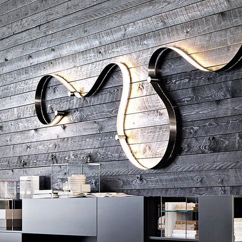 Curve Sconce Light Fixture Modern Minimalist Style Acrylic 1 Light Sconces