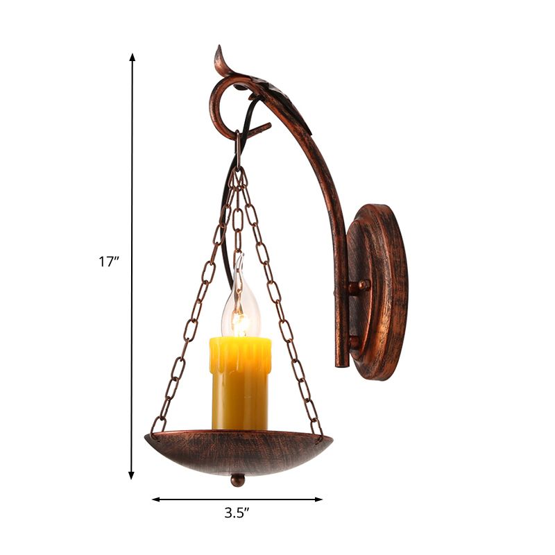 Cougie Suspenten Light Light Rustic Lodge Metallic 1 Éclairage d'éclairage clair pour le foyer