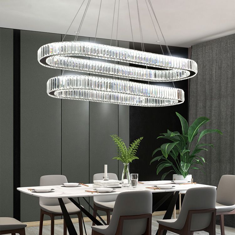 Oval Island Lighting Ideas Modern Chandelier Crystal 2 Light Island Plafond Light in Gold Finish