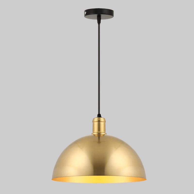 Luz de techo colgante de restaurante kit de lámpara colgante de oro minimalista con sombra de metal de cordón