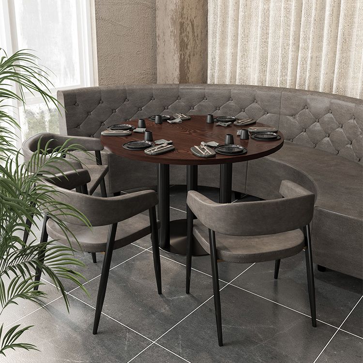 Industrial Wooden Dinner Room Kitchen Table Brown Table with Black Frame for Dining Room