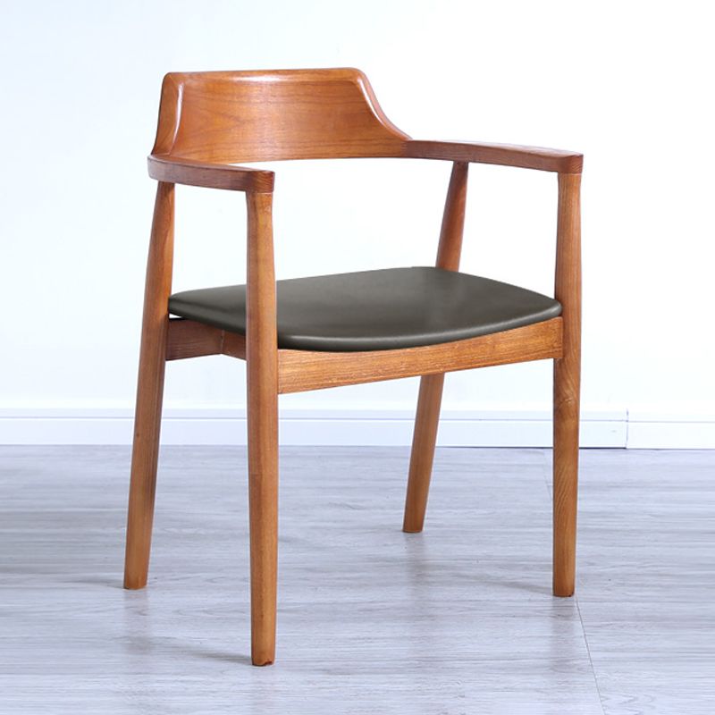 Contemporary Dining Chair 20'' Wide Open Arm Chair with 4 Wood Legs for Home