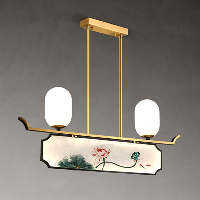 Accesorios de iluminación de la isla de cilindro modernos iluminación de vidrio