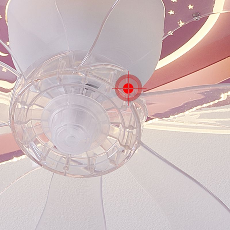 Oval Shape Metal Ceiling Fans Kid Style 3 Lights Ceiling Mount Fan Fixture