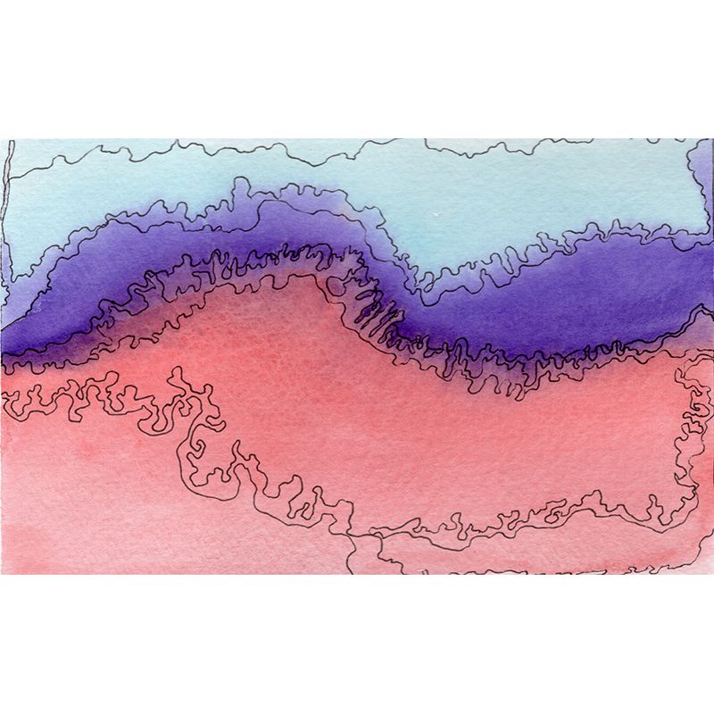 Illustration Stain Resistant Wallpaper Abstract Watercolor Living Room Wall Mural