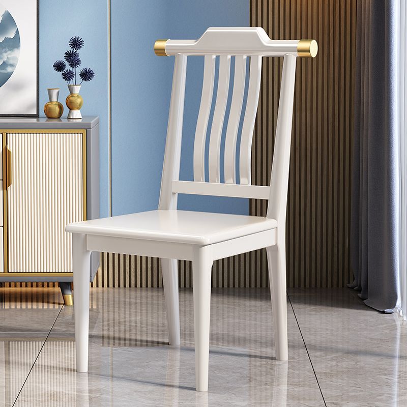 Wood Modern Patio Side Chair Slat Back Side Chair for Home Use