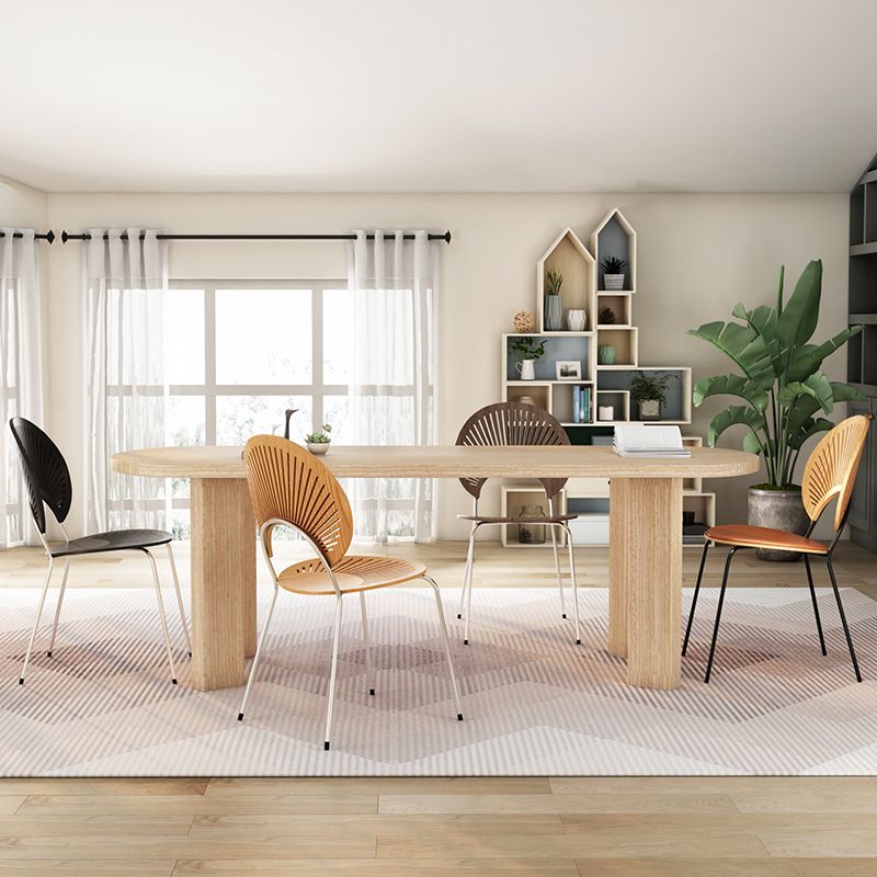 Silla lateral de comedor de estilo industrial, sillas de comedor con respaldo abierto de metal para cocina