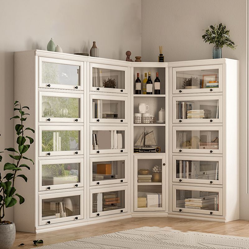 Contemporary Wooden Shelf Bookcase with Doors Standard Shelf