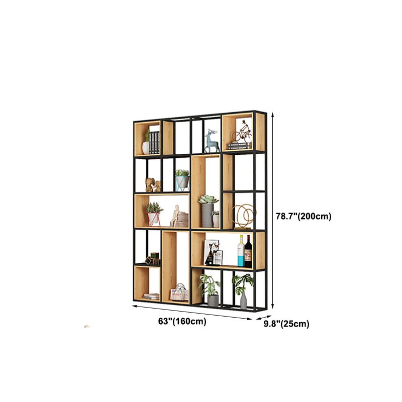 Open Shelf Bookcase Contemporary Metal Bookshelf for Dining Room