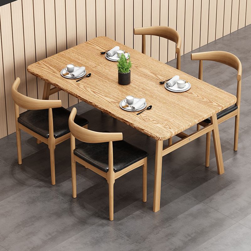 Modern Wood Rectangle Shape Dining Furniture 4 Wood Legs Table Formal for Dining Room Furniture