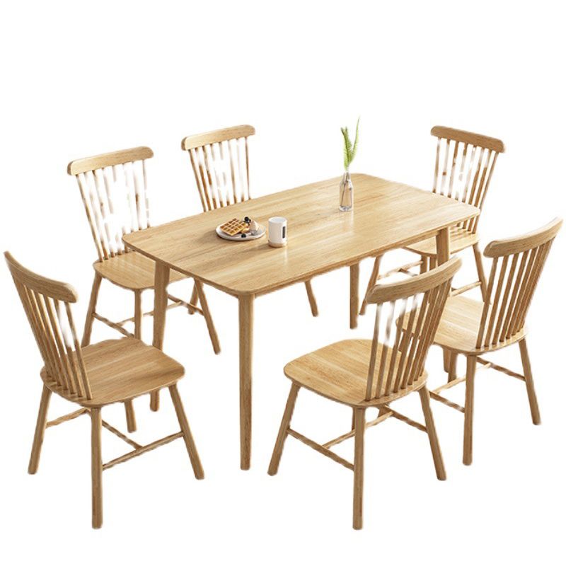 1/2/5/7 Pieces Rectangle Modern Wood Furniture Standard Height Dining Table Set