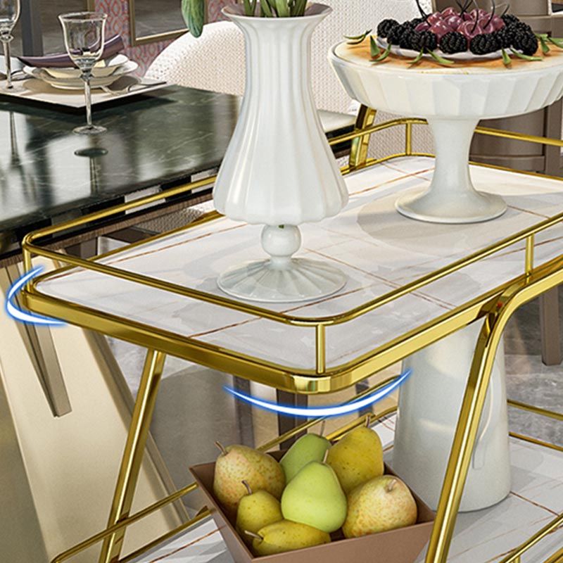 Contemporary Metal Prep Table 35.43"H Rolling Prep Table for Dining Room