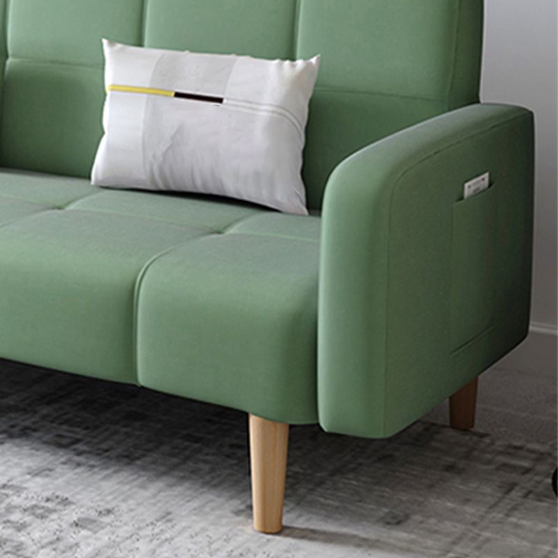 Linen Contemporary Square Arm Sofa Convertible Sofa with Biscuit Back for Living Room