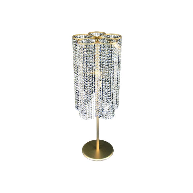 Crystal kralen Tassel drape tafel licht modernistische 1-licht hotel nachtstandaard lamp in goud
