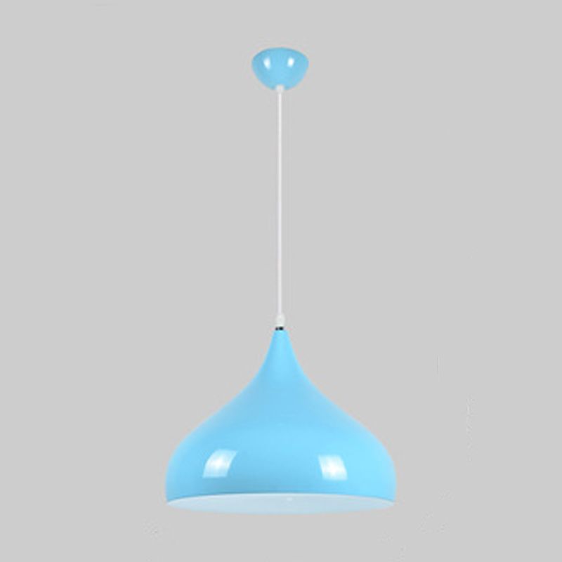 Lacquered Aluminium Indoor Pendant Light in Modern Creative Style Tapered Macaron Hanging Lamp