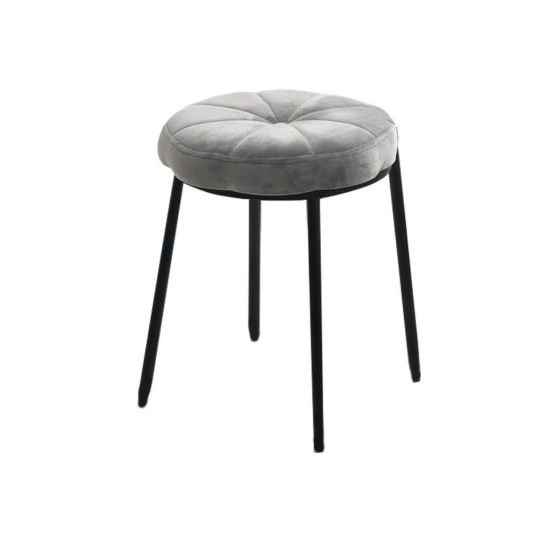 Velvet Upholstered Ottoman Velvet Colored Flower Shape Metal Frame Ottoman