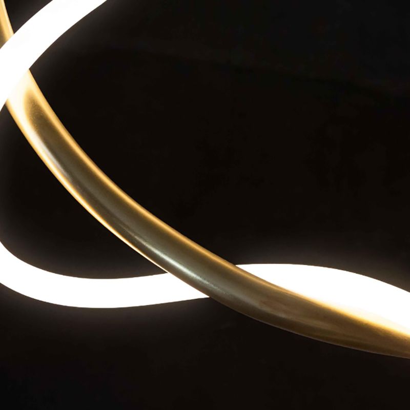 Long Strip LED Island Light Gold Modern Style Simplicity Hanging Light pour le salon