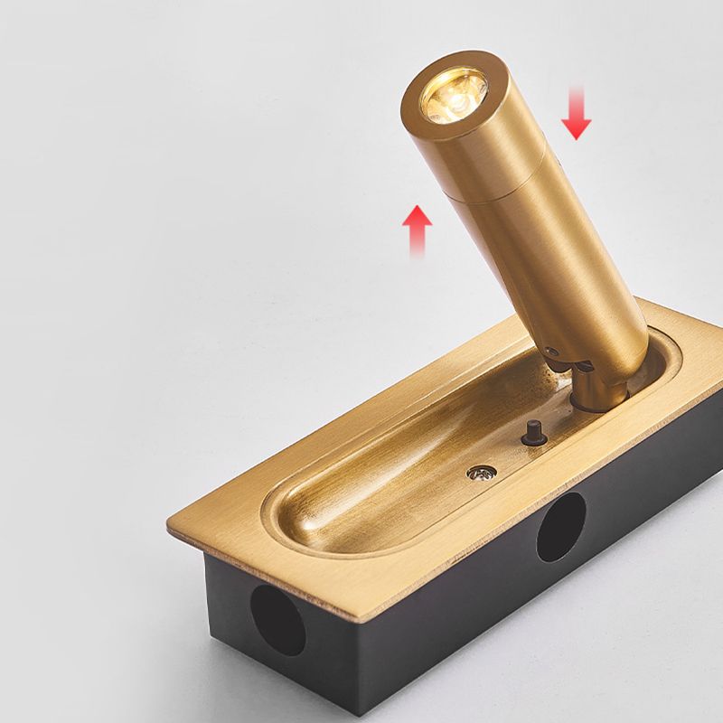 LED Modern Metal Wall Sconce Cylinder Shape Wall Light with Glass Shade for Living Room