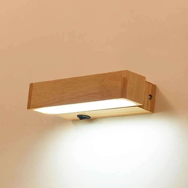 Moderne einfache HolzlED-Wandleuchten Rota-Tisch Wandmontierte Lampen für Schlafzimmer