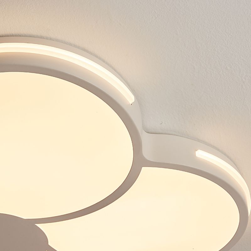 White Flower Ceiling Light Fixture Modernism Flush Mount for Bedroom