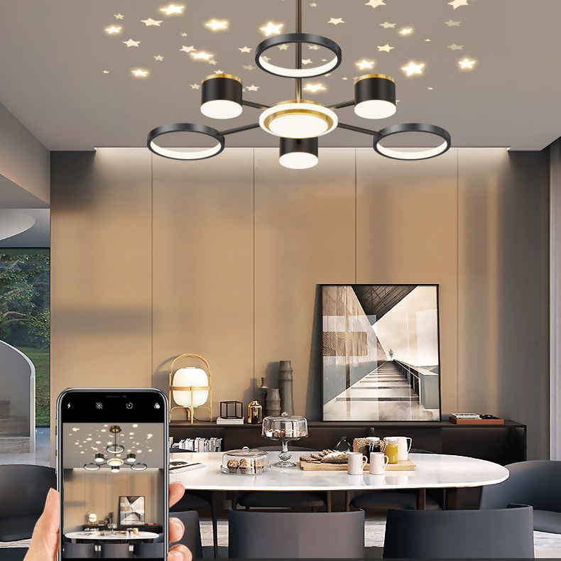 Black Iron Hanging Pendant Lights Contemporary Hanging Lamps for Living Room