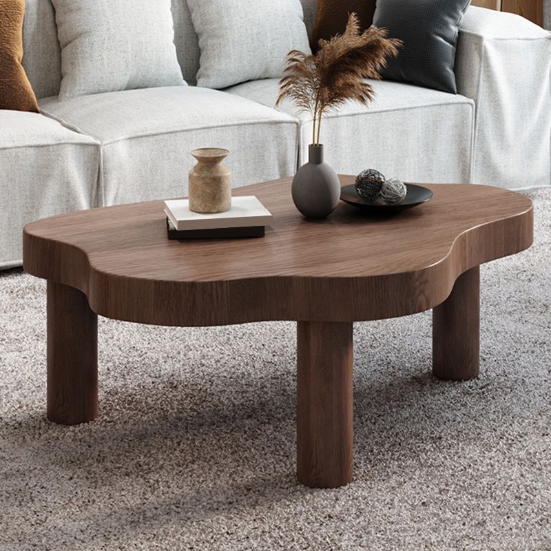 Nordic Cocktail Table 3 Legs Solid Wood Free Form Single Coffee Table