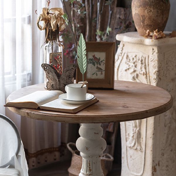 Countryside Waterproof Wood Courtyard Table Round Outdoor Table