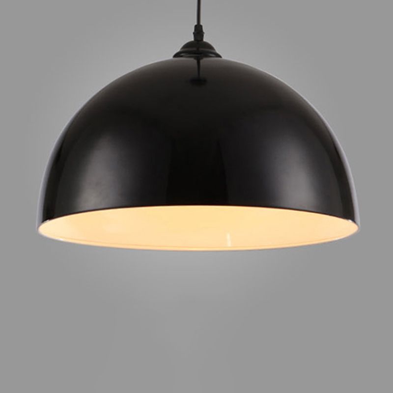 Lámpara colgante de tono de cúpula de 1 luces, luz colgante de metal contemporáneo para restaurante