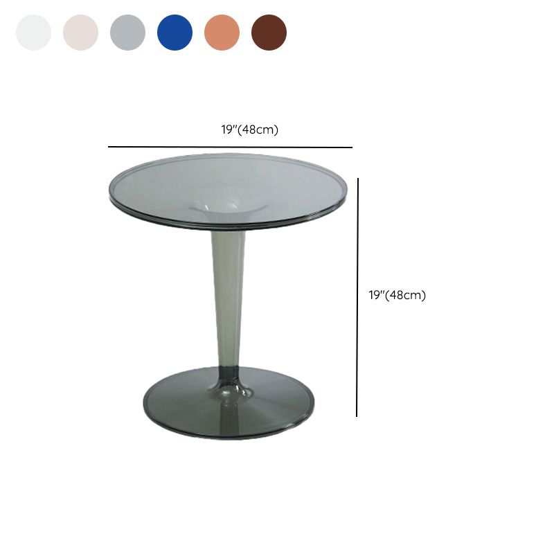 Contemporary Round Side End Table Plastic Pedestal Sofa Side Table