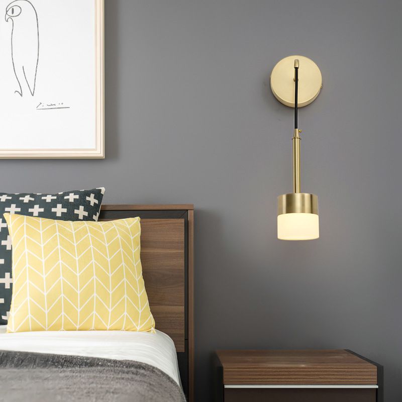 Modern Style Cylinder Wall Light Sconce Metal 1 Light Wall Lighting